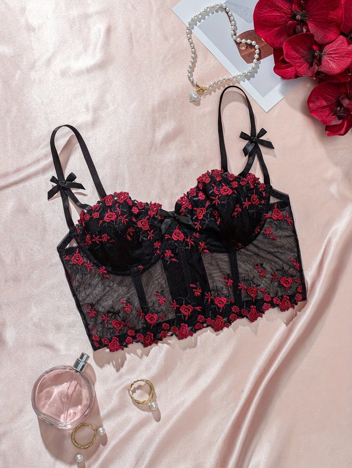 Aurelle Sheer Mesh Adjustable Bralette for Everyday Elegance