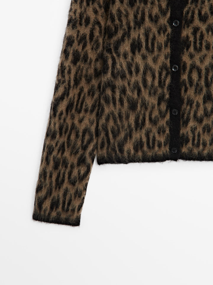 Cardigan femme laine alpaga col rond boutonné coupe polyvalente