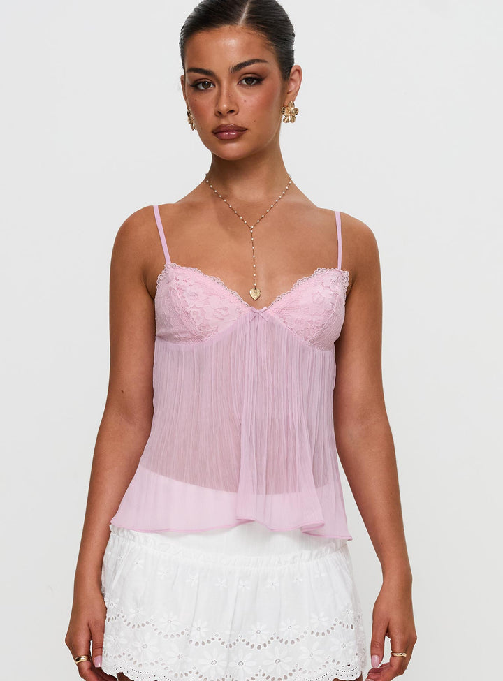 Débardeur dentelle plissée femme col V bretelles réglables léger