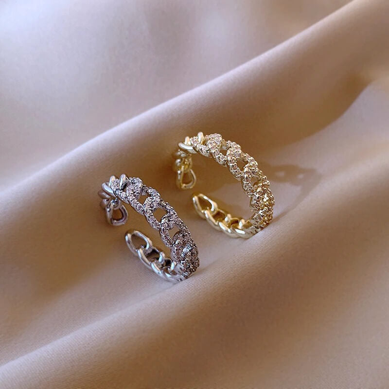 Liora Chain Ring – Adjustable 14K Gold & Sterling Silver