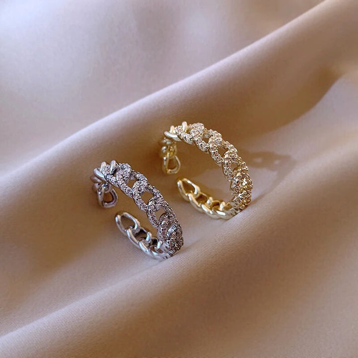 Liora Chain Ring – Adjustable 14K Gold & Sterling Silver