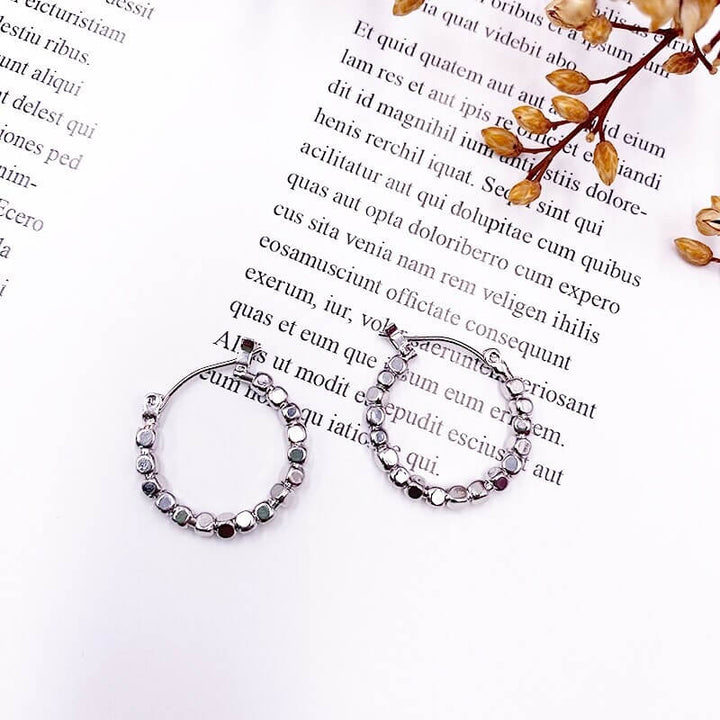 Liora Hoop Earrings – 14K Gold Plated Vintage Cube Design