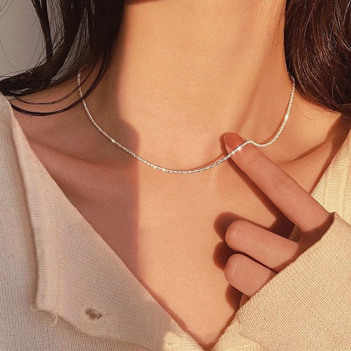 Liora Sterling Silver Sparkling Necklace – Elegant 45cm Length