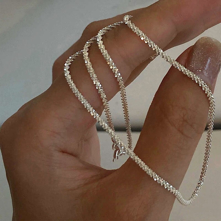 Liora Sterling Silver Sparkling Necklace – Elegant 45cm Length
