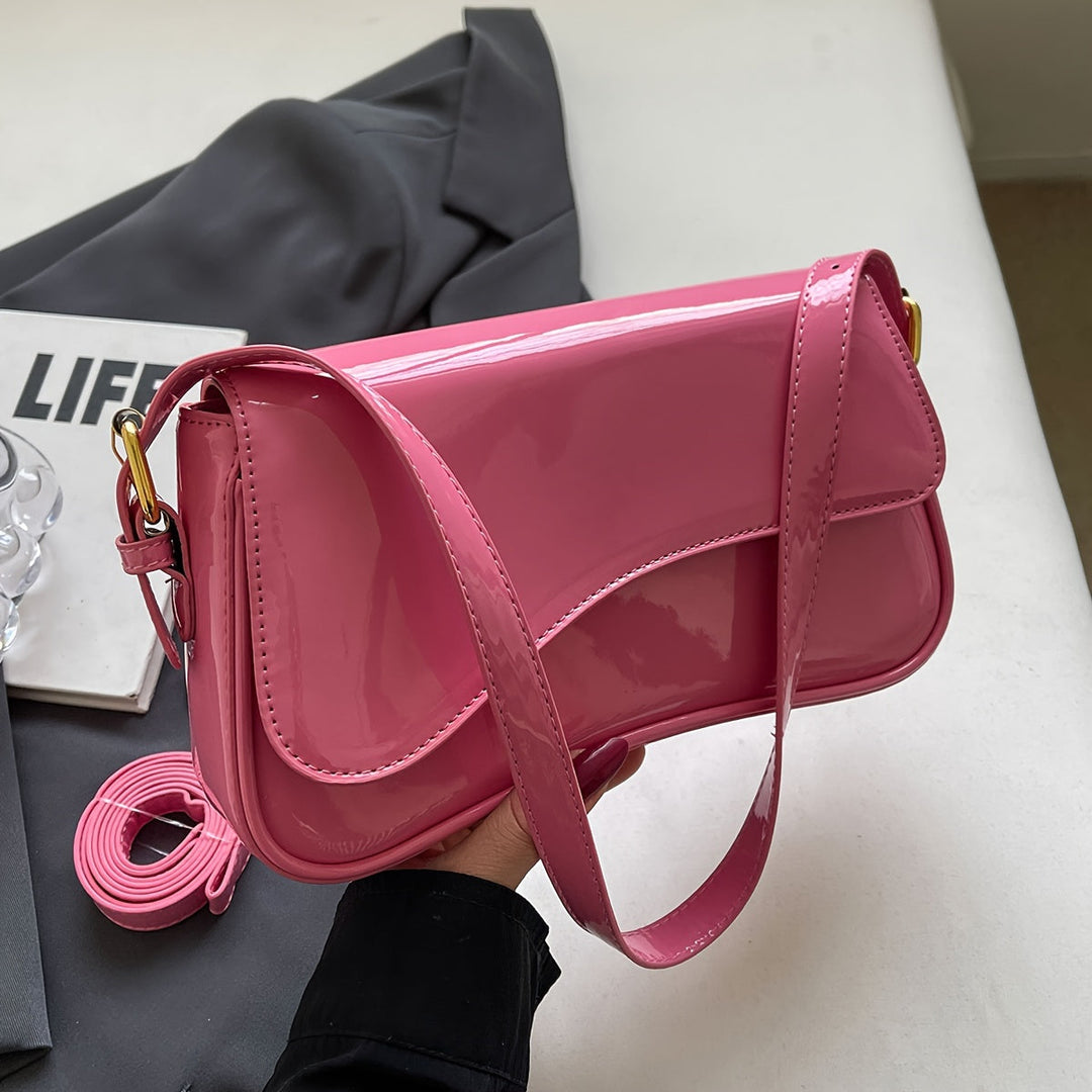 Sac épaule femme rabat élégant bandoulière réglable cuir végan texturé