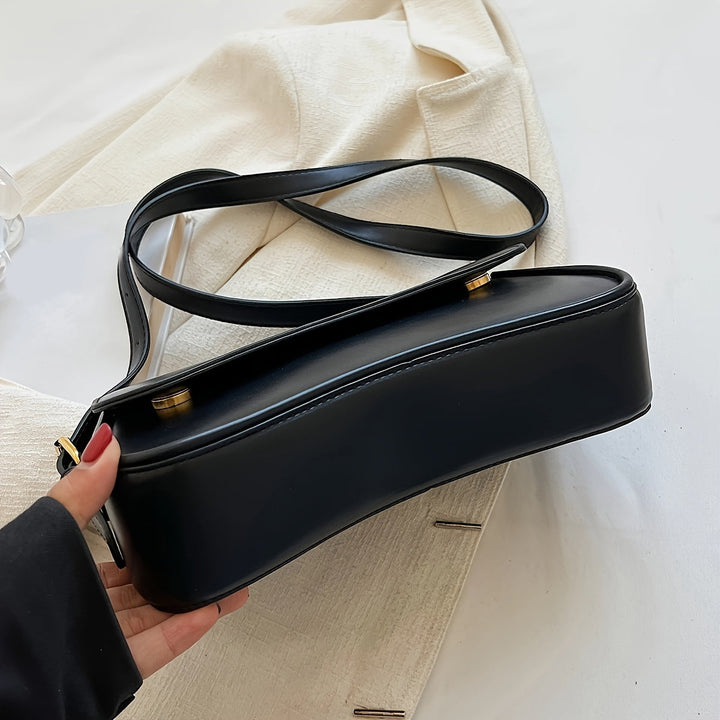 Sac épaule femme rabat élégant bandoulière réglable cuir végan texturé