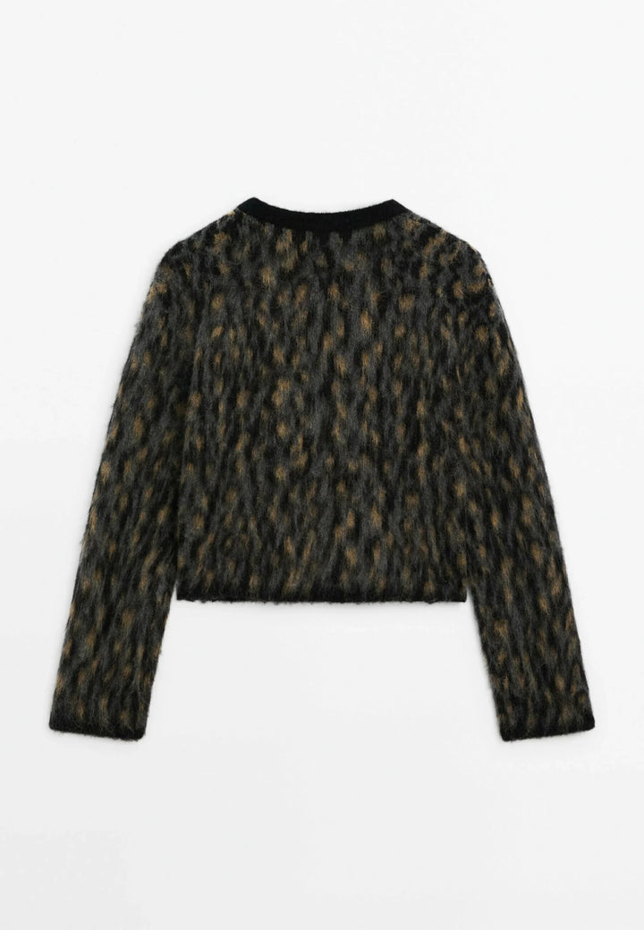 Cardigan femme laine alpaga col rond boutonné coupe polyvalente