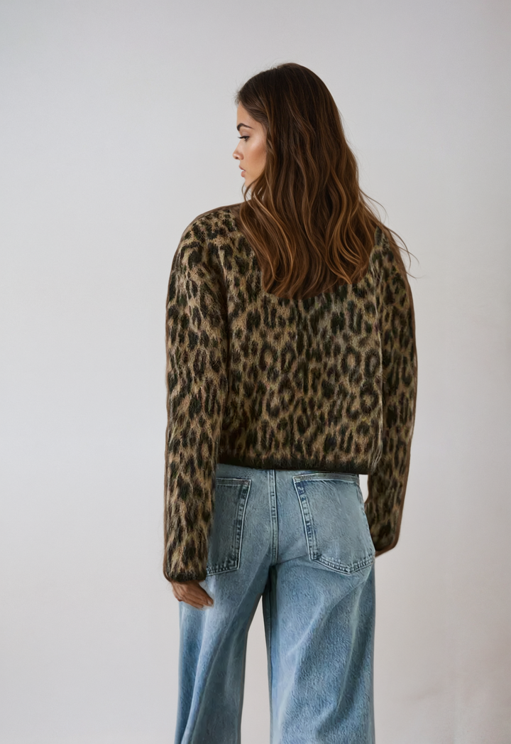 Cardigan femme laine alpaga col rond boutonné coupe polyvalente