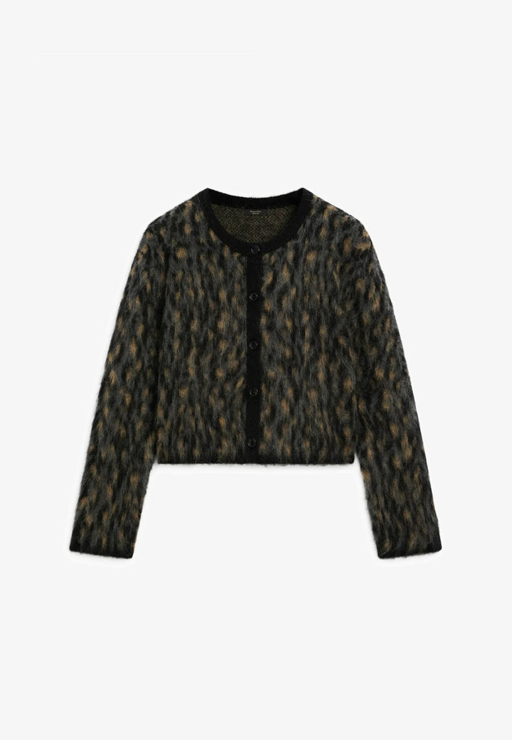 Cardigan femme laine alpaga col rond boutonné coupe polyvalente