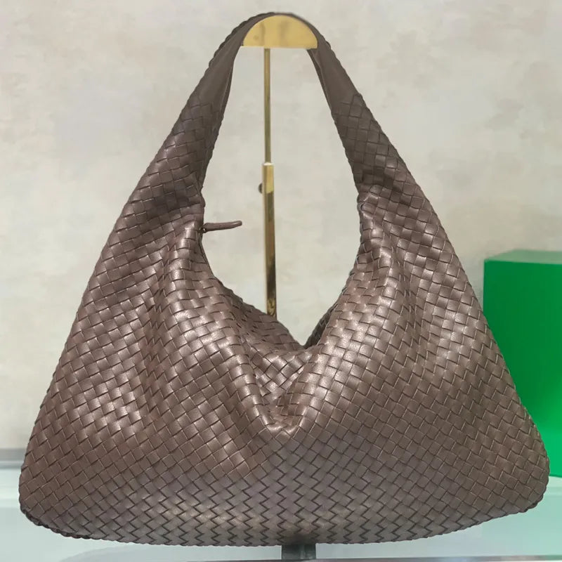 Sac épaule femme cuir PU tressé grand format compartiments multiples