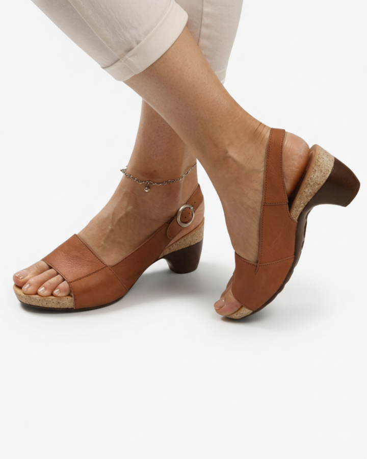 Sandales slingback à petit talon pour femme, décontractées, à bout ouvert