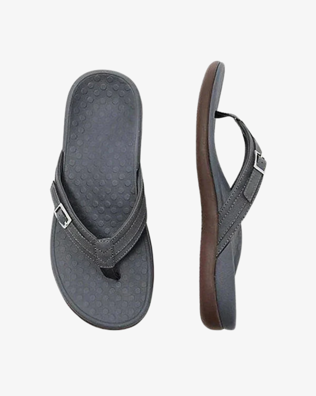 Tongs décontractées pour femmes - Sandales d'été à lanières avec boucle décorative