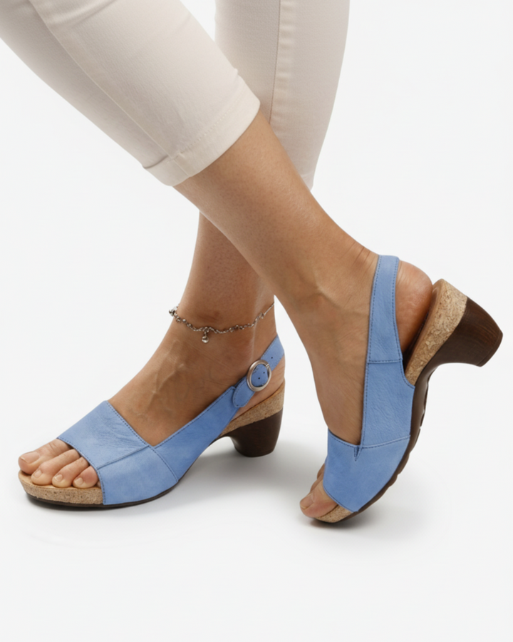 Sandales slingback à petit talon pour femme, décontractées, à bout ouvert
