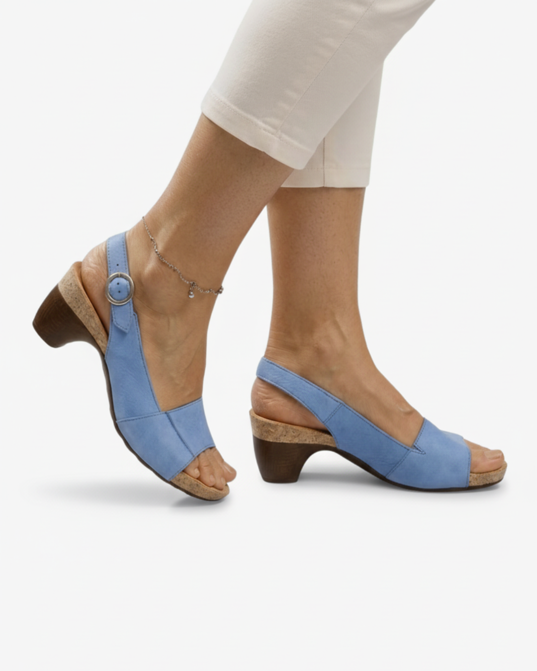 Sandales slingback à petit talon pour femme, décontractées, à bout ouvert