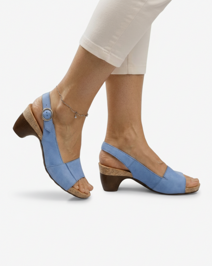 Sandales slingback à petit talon pour femme, décontractées, à bout ouvert