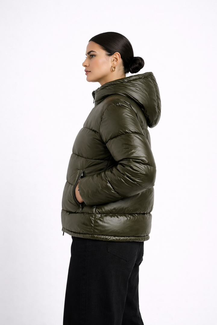 Doudoune brillante imperméable unisexe légère et chaude