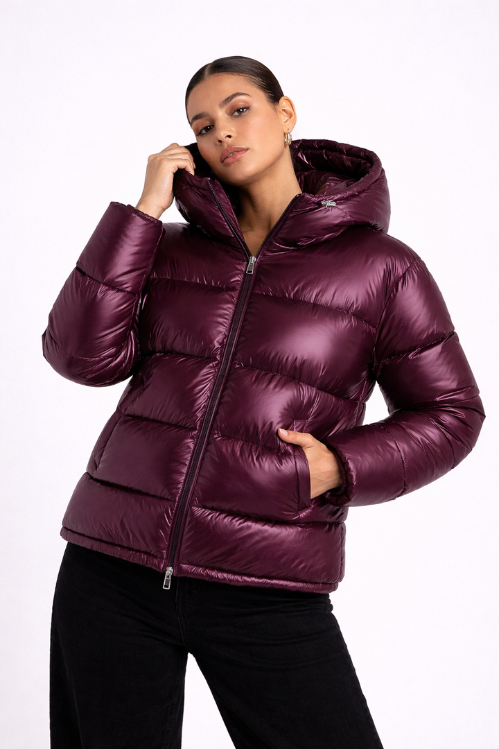 Doudoune brillante imperméable unisexe légère et chaude