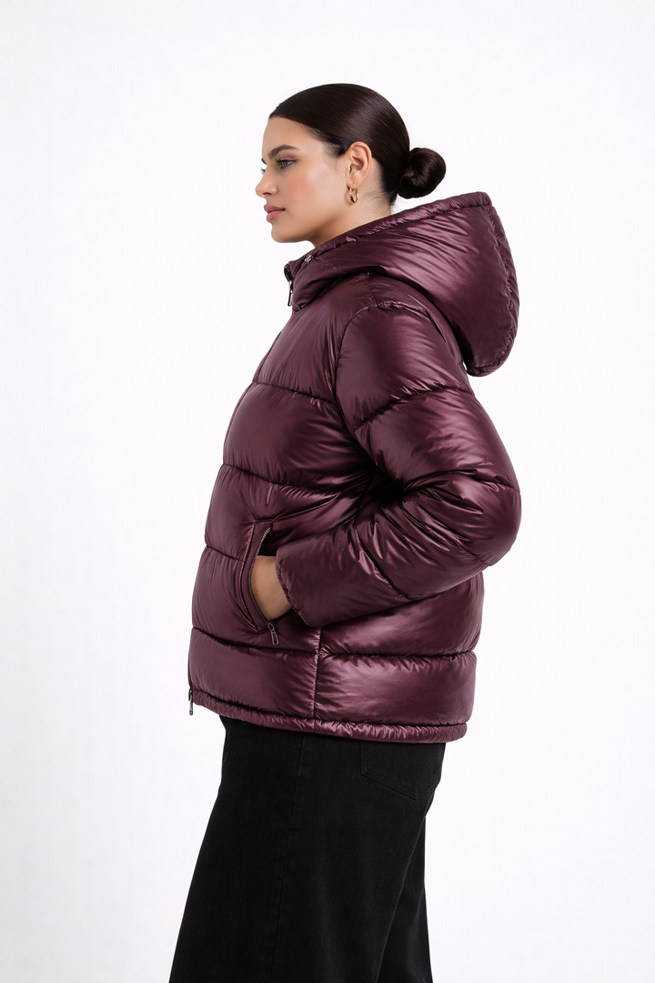 Doudoune brillante imperméable unisexe légère et chaude