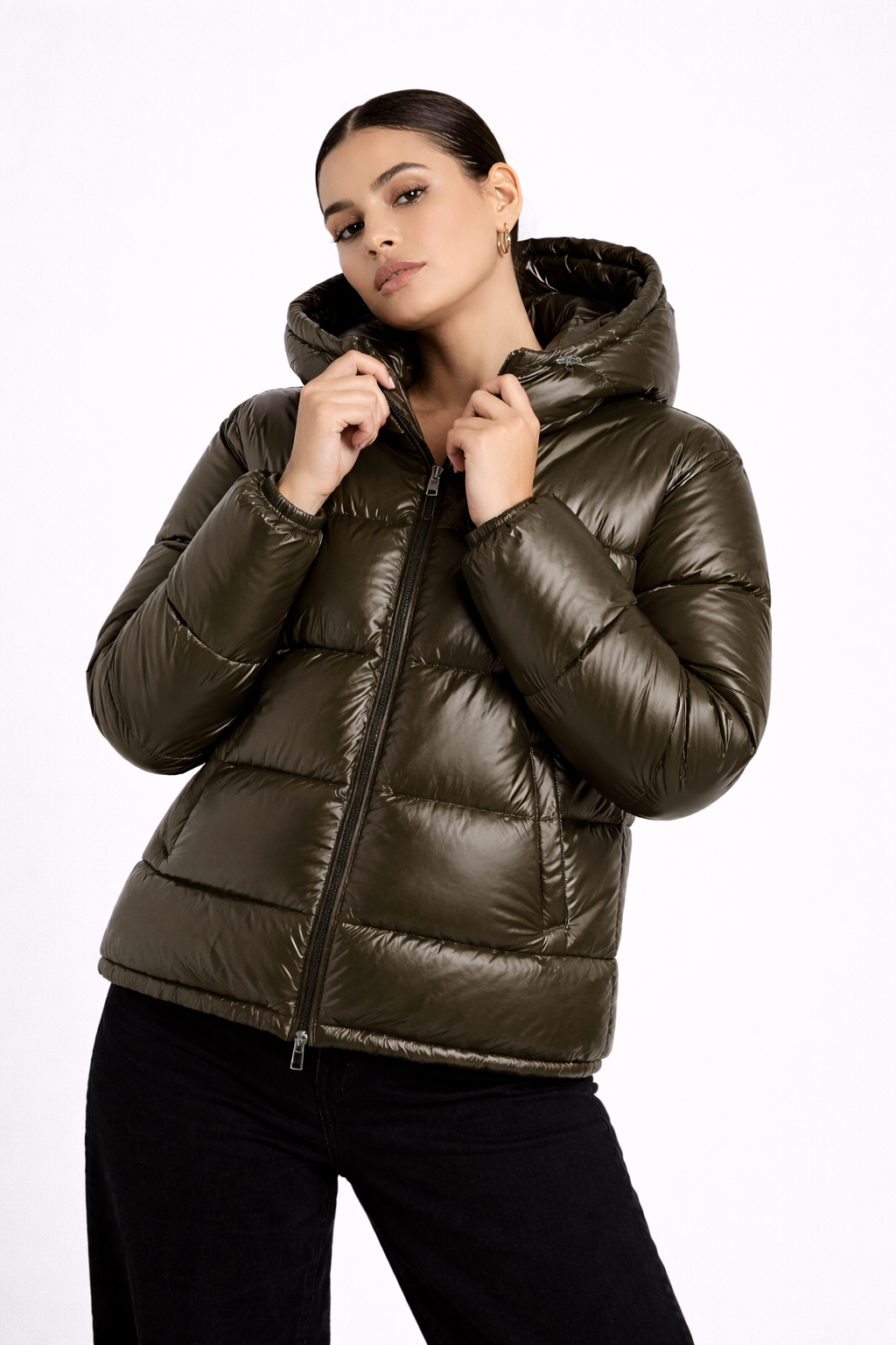 Doudoune brillante imperméable unisexe légère et chaude
