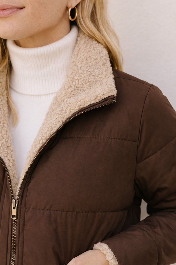 Manteau long réversible femme élégant et chaud pour l’hiver