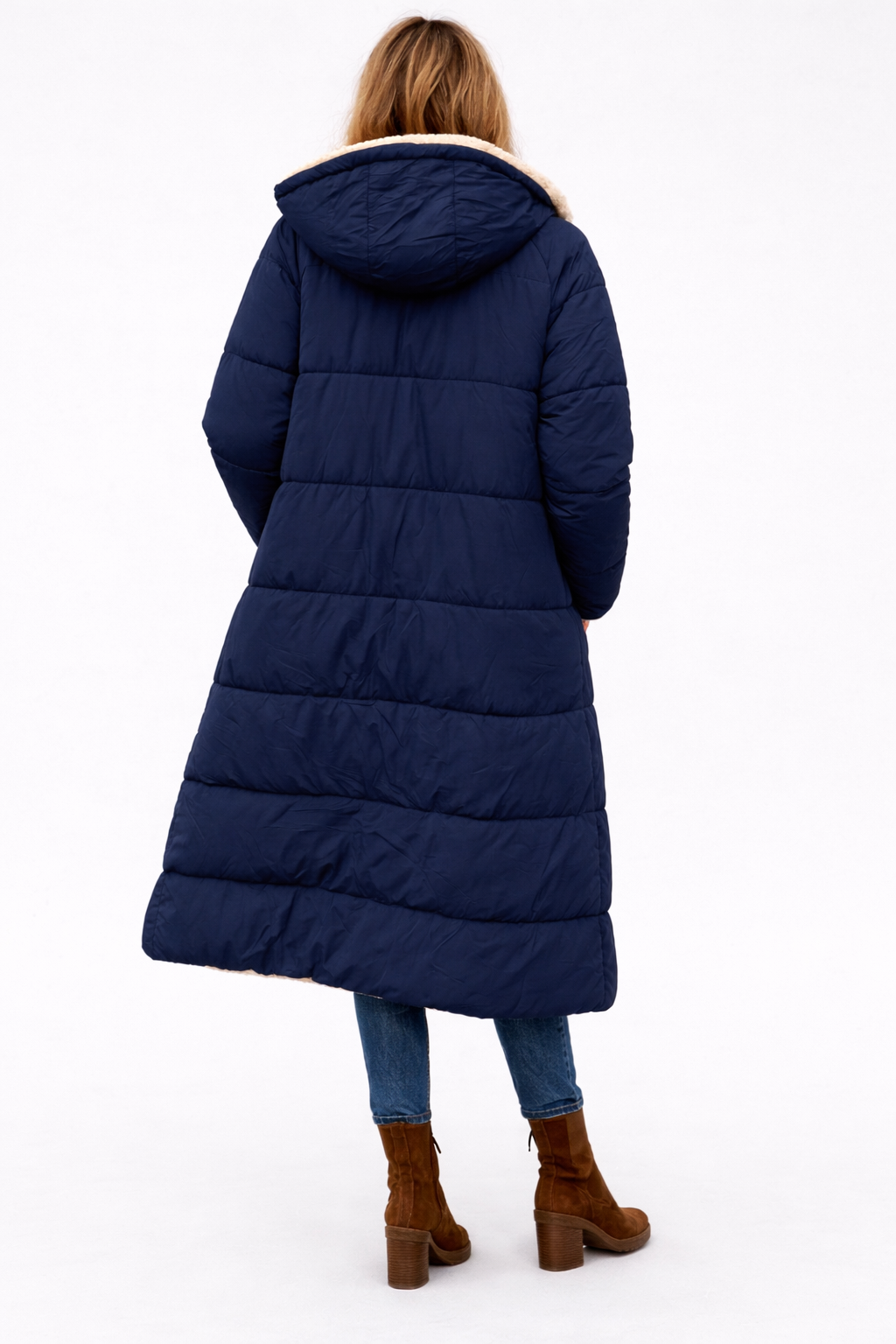 Manteau long réversible femme élégant et chaud pour l’hiver