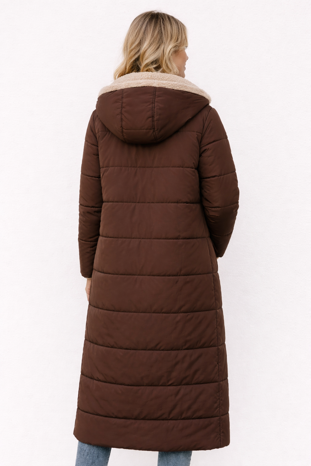 Manteau long réversible femme élégant et chaud pour l’hiver