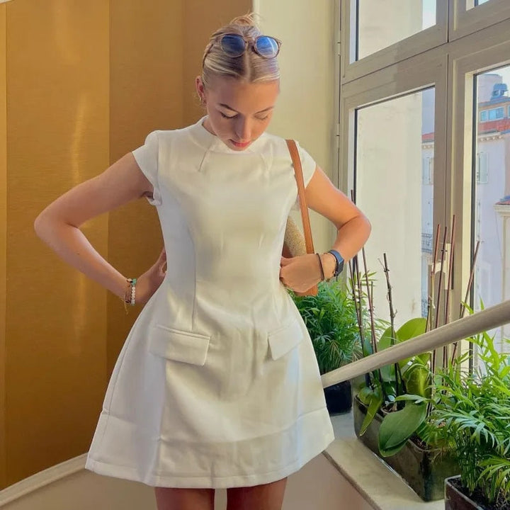 Robe imprimée femme coupe élégante tissu léger polyvalente