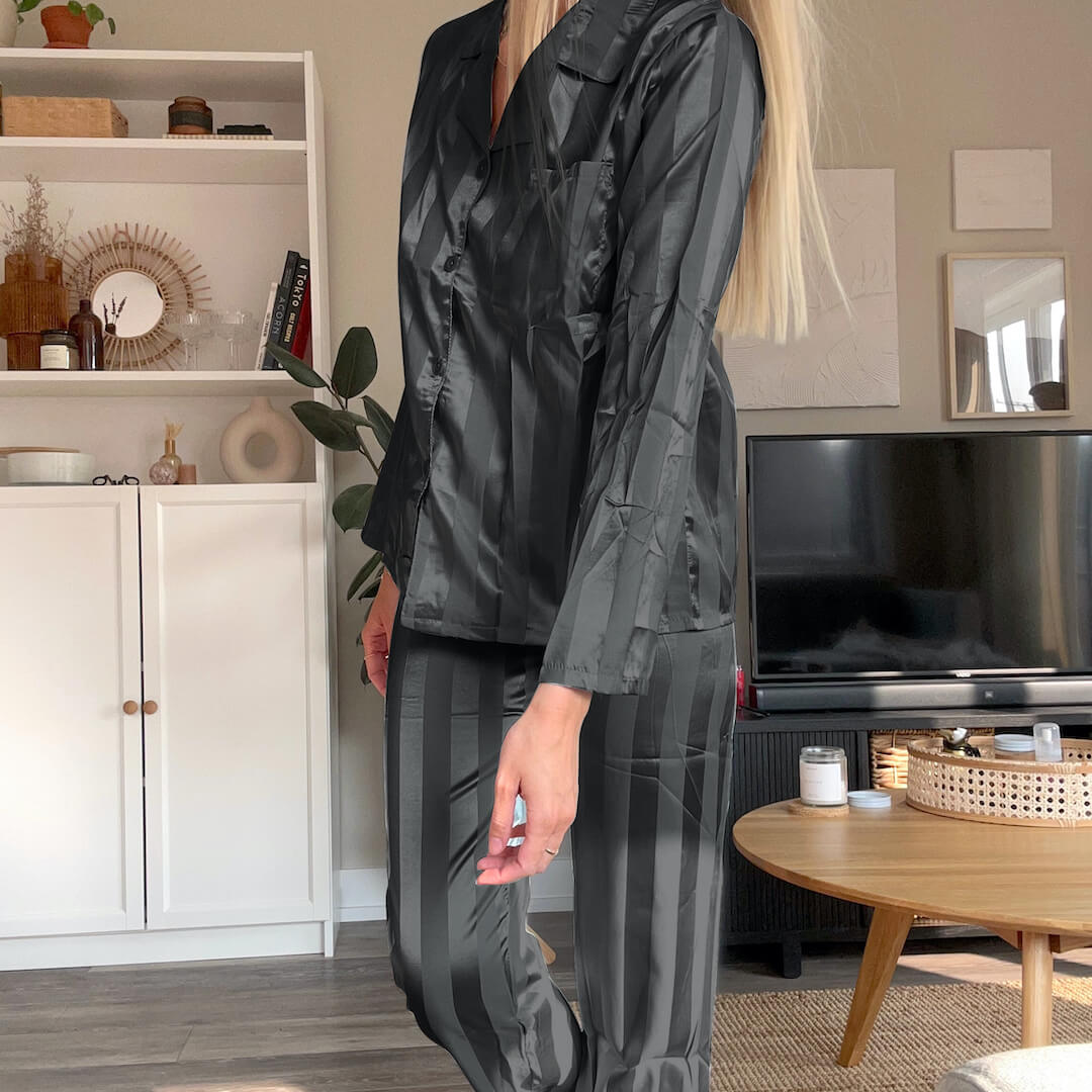 Liora Satin Two-Piece Pajama Set Elegant for Women