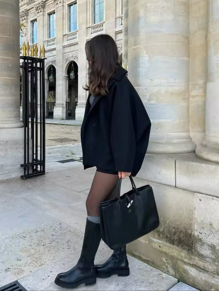 Manteau oversize femme chaud coupe ample fermeture boutonnée élégante