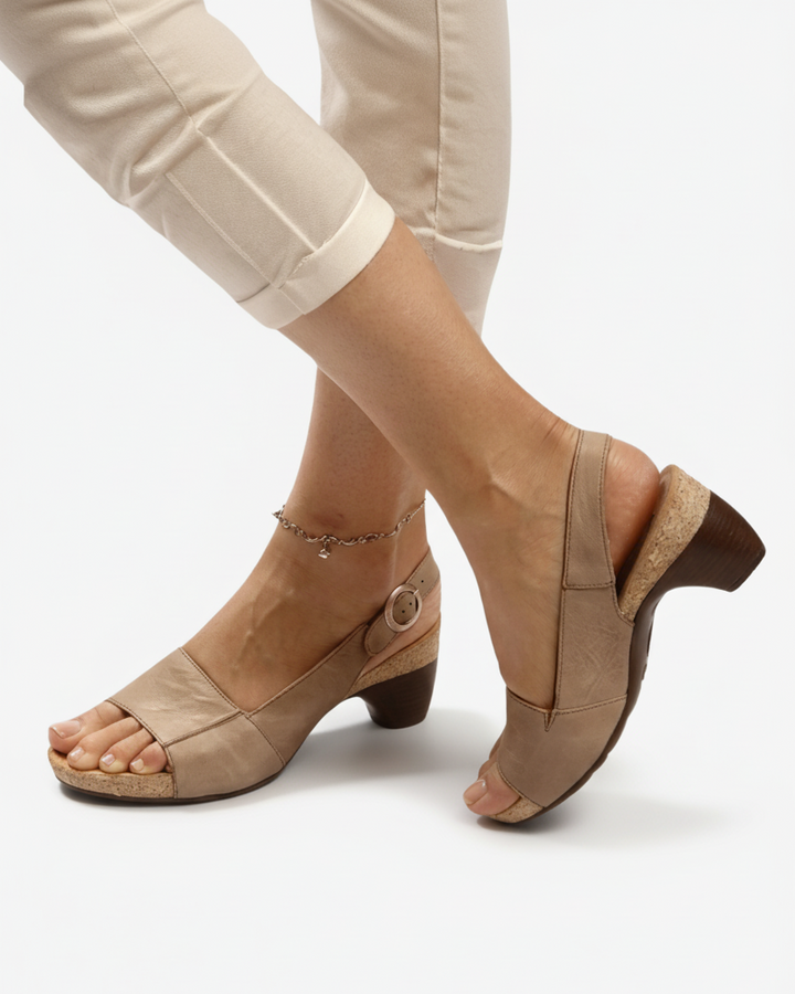 Sandales slingback à petit talon pour femme, décontractées, à bout ouvert