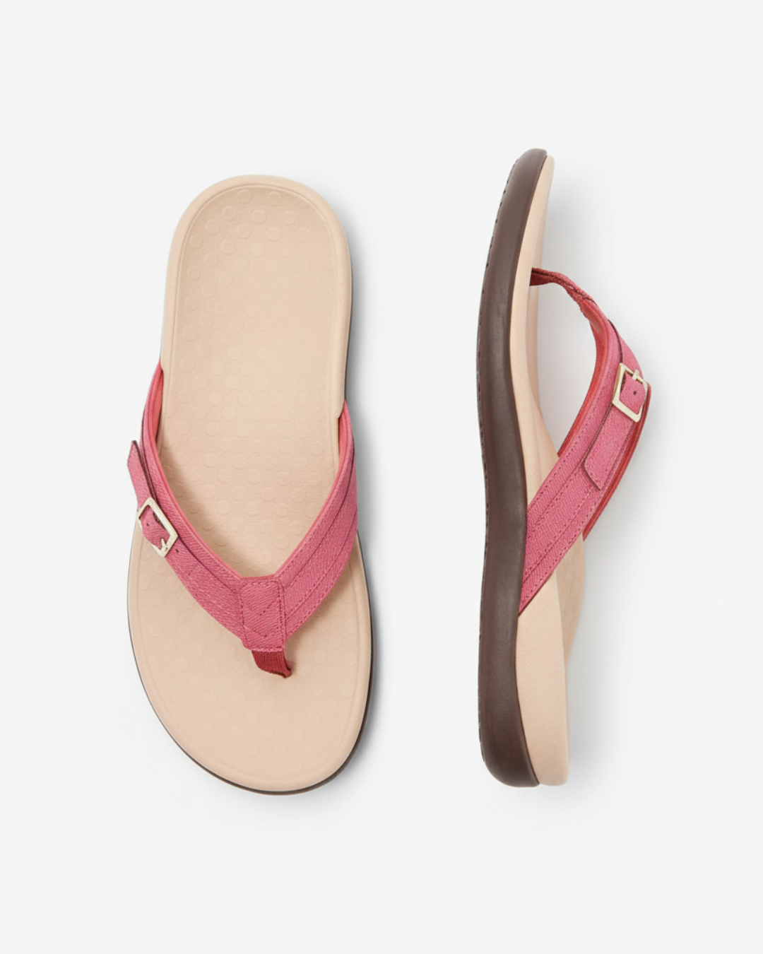 Tongs décontractées pour femmes - Sandales d'été à lanières avec boucle décorative