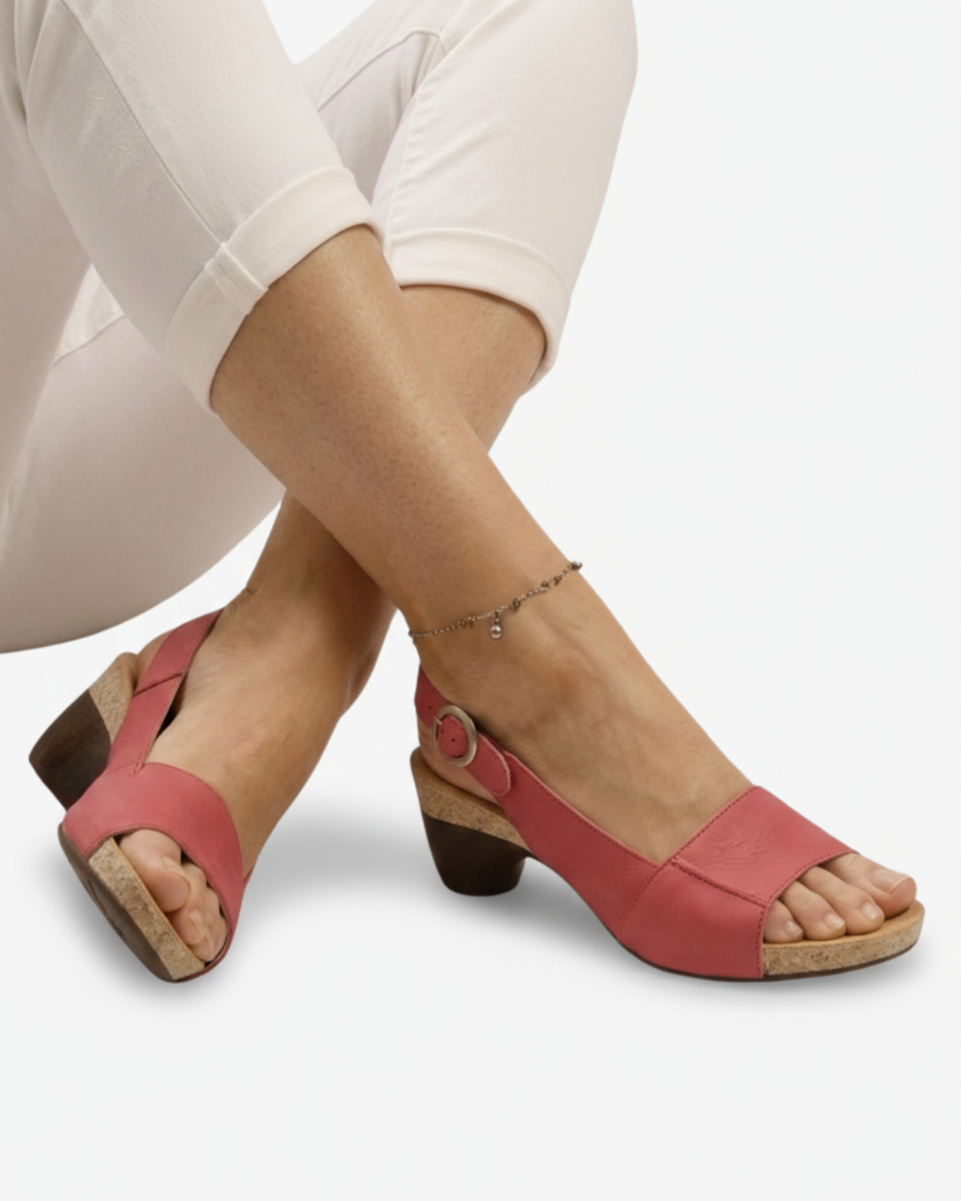 Sandales slingback à petit talon pour femme, décontractées, à bout ouvert