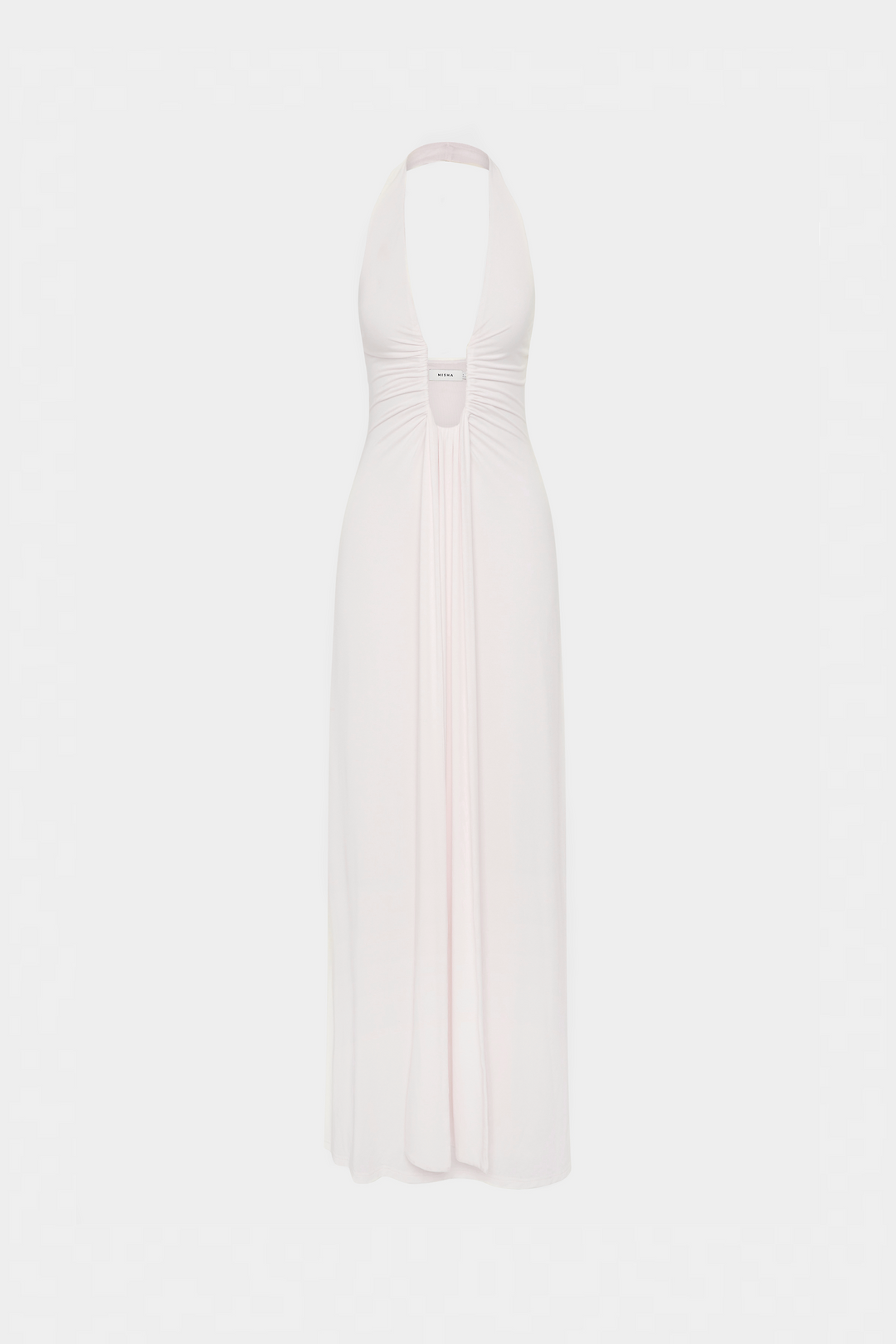 Robe longue ivoire femme décolleté profond armature tissu fluide cupro