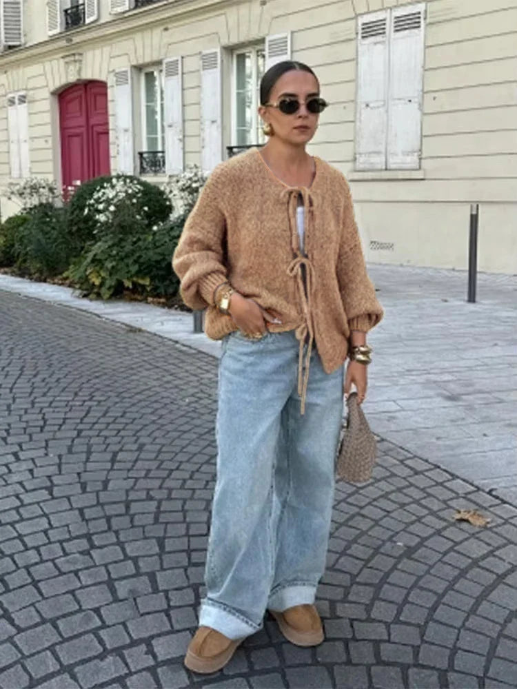 Cardigan femme en dentelle élégante tissu doux polyvalent