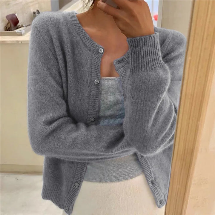 Cardigan femme en maille douce élégant polyvalent toutes saisons