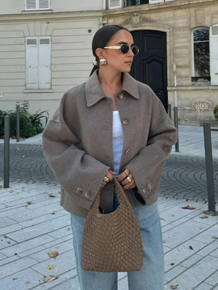 Manteau femme élégant doublure chaude coupe ajustée hiver