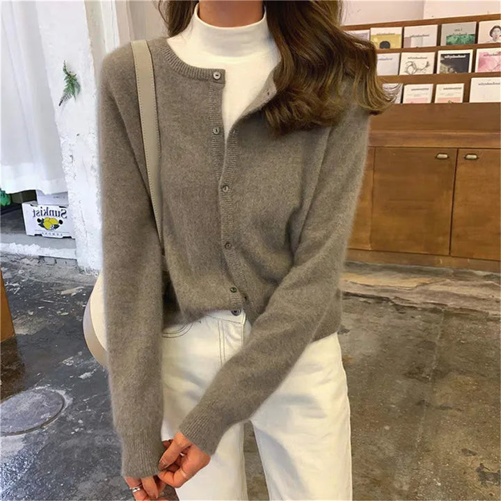Cardigan femme en maille douce élégant polyvalent toutes saisons