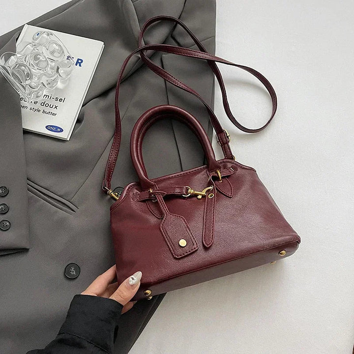 Sac cabas rétro femme cuir PU grand format bandoulière amovible