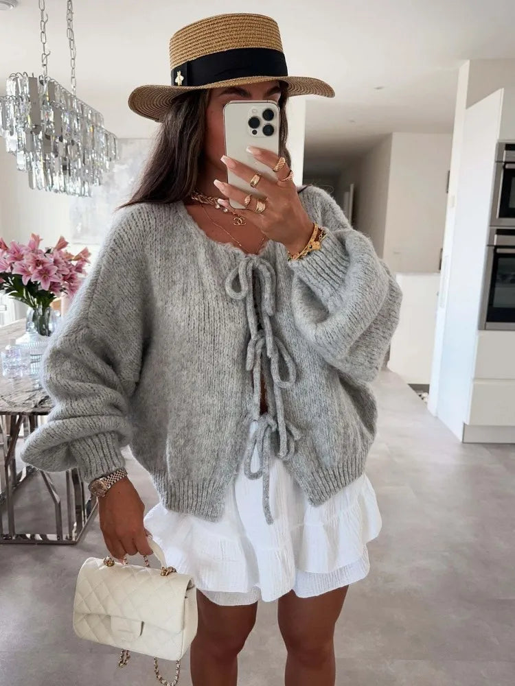 Cardigan femme en dentelle élégante tissu doux polyvalent