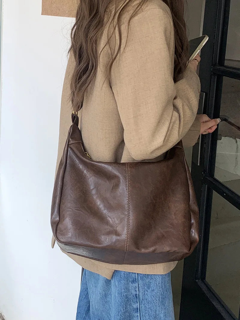 Sac messenger femme cuir PU souple bandoulière réglable décontracté