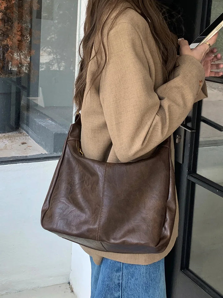 Sac messenger femme cuir PU souple bandoulière réglable décontracté
