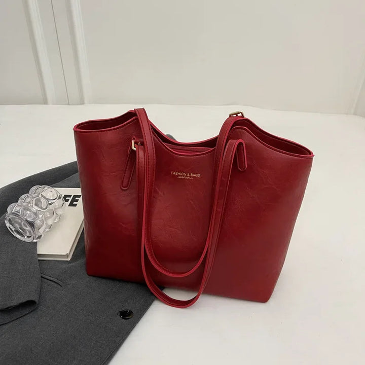 Sac cabas femme cuir végan vintage grand format intérieur spacieux