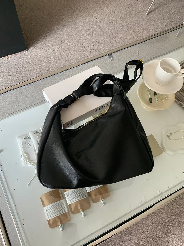 Sac messenger femme cuir PU souple bandoulière réglable décontracté