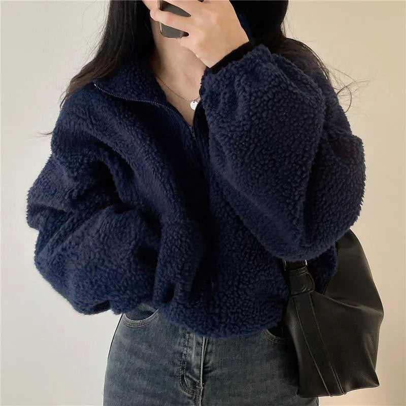 Veste en laine femme coupe ajustée élégante avec poches fonctionnelles