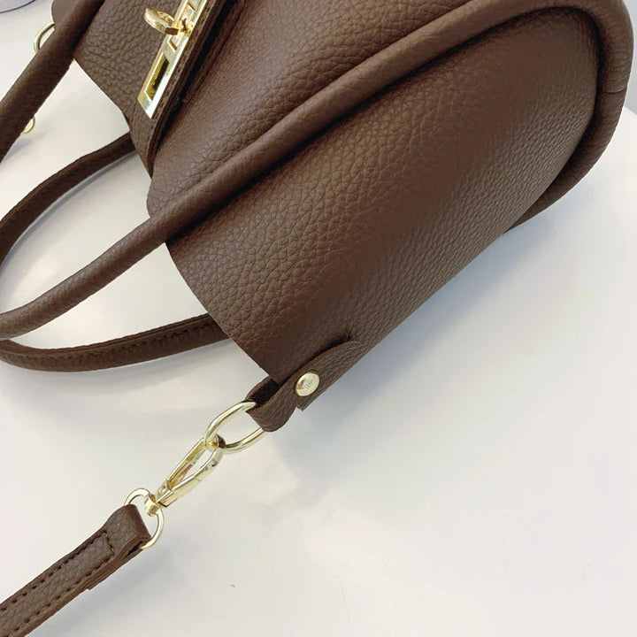 Sac cabas femme cuir végan structuré fermoir doré élégant