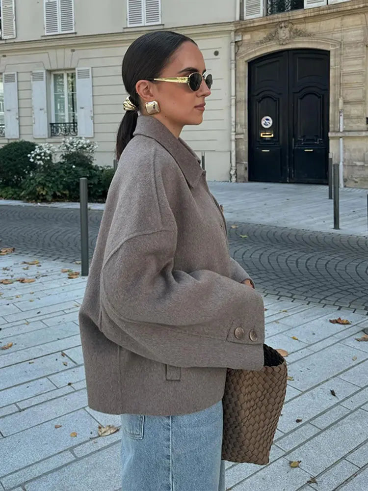 Manteau femme élégant doublure chaude coupe ajustée hiver
