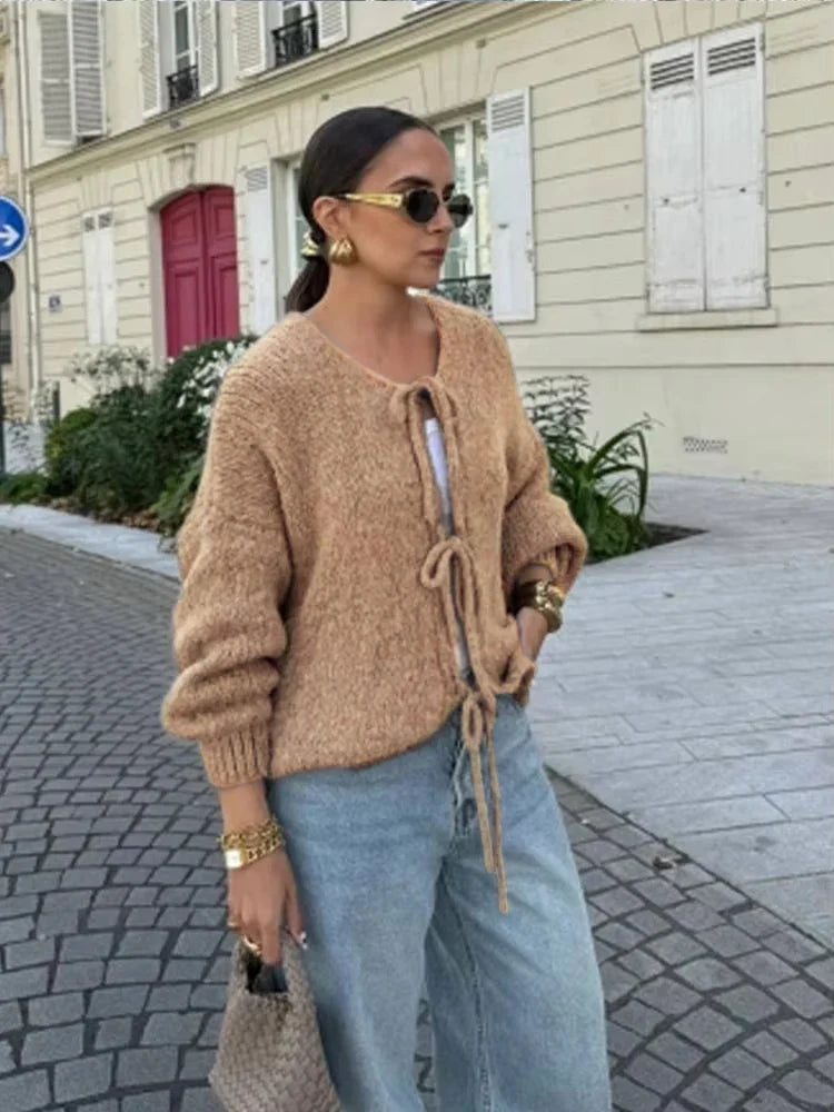 Cardigan femme en dentelle élégante tissu doux polyvalent