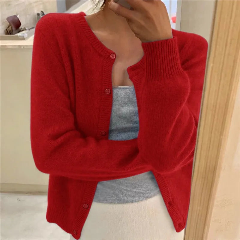 Cardigan femme en maille douce élégant polyvalent toutes saisons