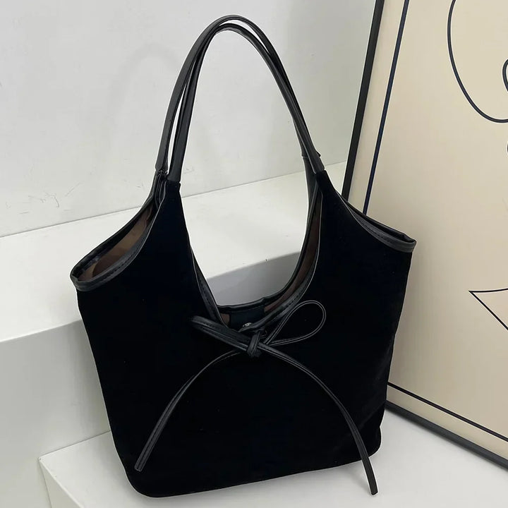 Sac à main femme bicolore nœud élégant cuir végan bandoulière