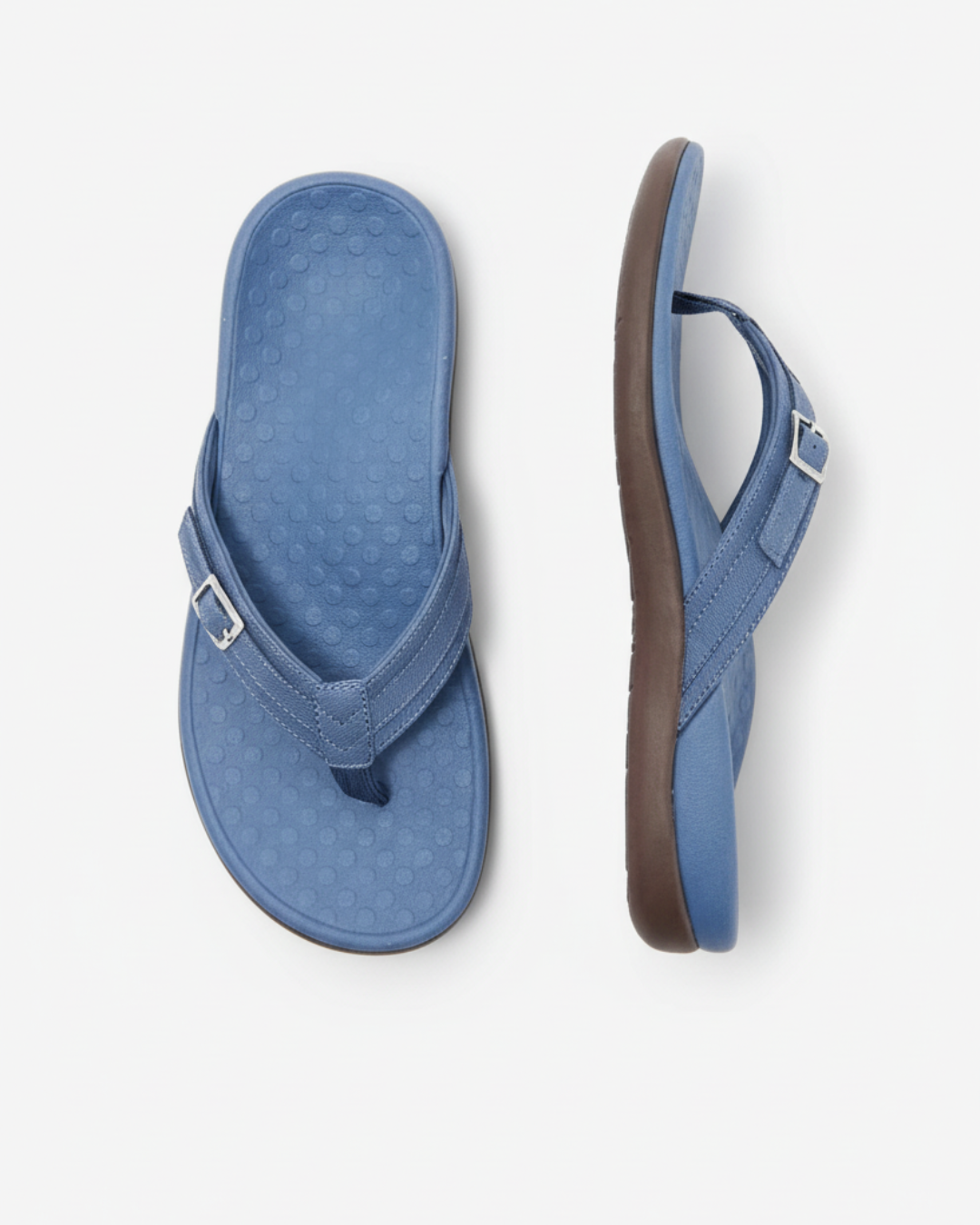 Tongs décontractées pour femmes - Sandales d'été à lanières avec boucle décorative